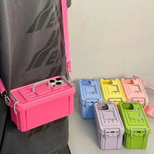 สําหรับ Iphone 11 12 13 14 15 16 Pro max plus 3D 2 in 1 Originality กล่องเก็บสายรัดข้อมือซิลิโคนอ่อนนุ่มเคสโทรศัพท์