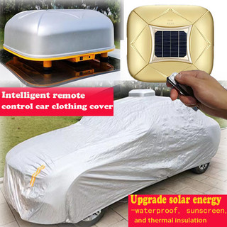 Upgrade Solar Waterproof Sunscreen Heat Insulation Smart Remote Control Mobile Garage Automatic Car Cover Sunshade One