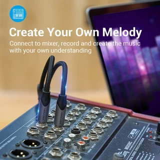 Vention Audio Splitter 3.5mm to 6.5mm Adapter 3.5mm Female to 2 Male 6.5mm Audio Jack mic Y Splitter For PC Phone to Speaker Mixer adapter Audio Converter Cable