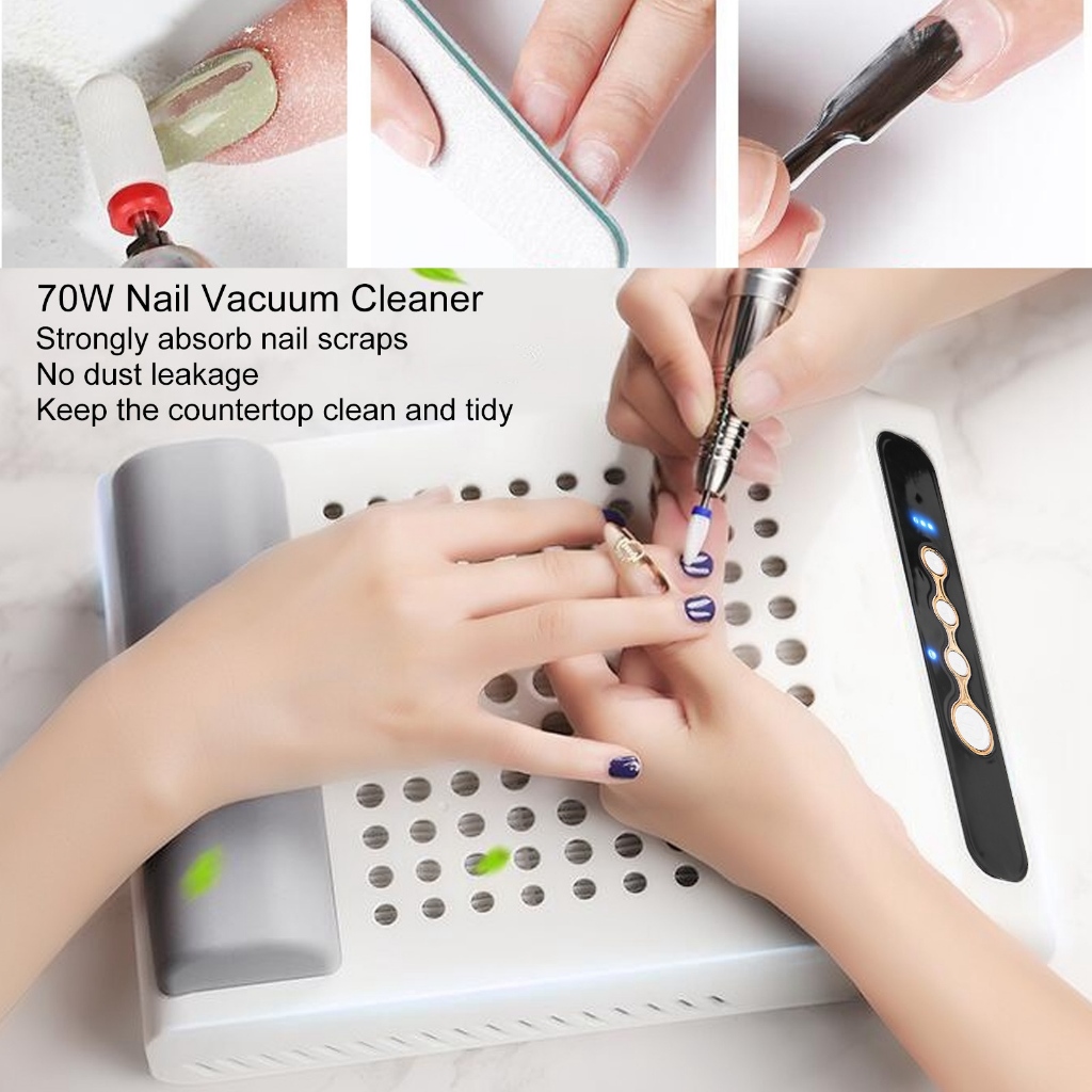[คลังสินค้าใส][แนะนำ]L'UGX 100-240V 70/60วัตต์ เครื่องดูดฝุ่นเล็บ เครื่องดูดฝุ่นไร้สาย