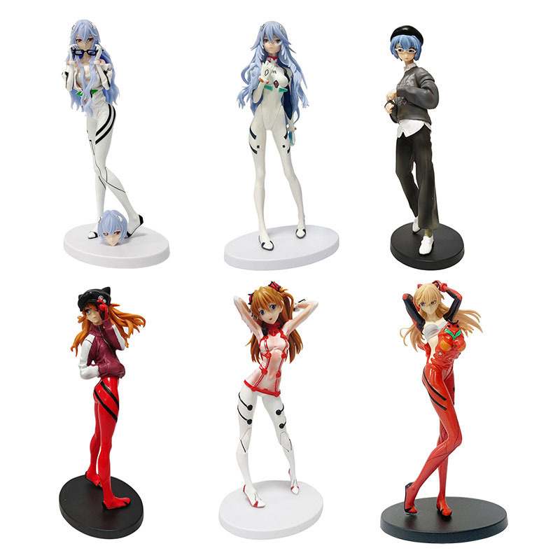 6 สไตล์ Neon Genesis EVANGELION อะนิเมะรูป Eva Ayanami Rei Asuka Langley Soryu Makinami PVC Action figure ของเล่น Collec