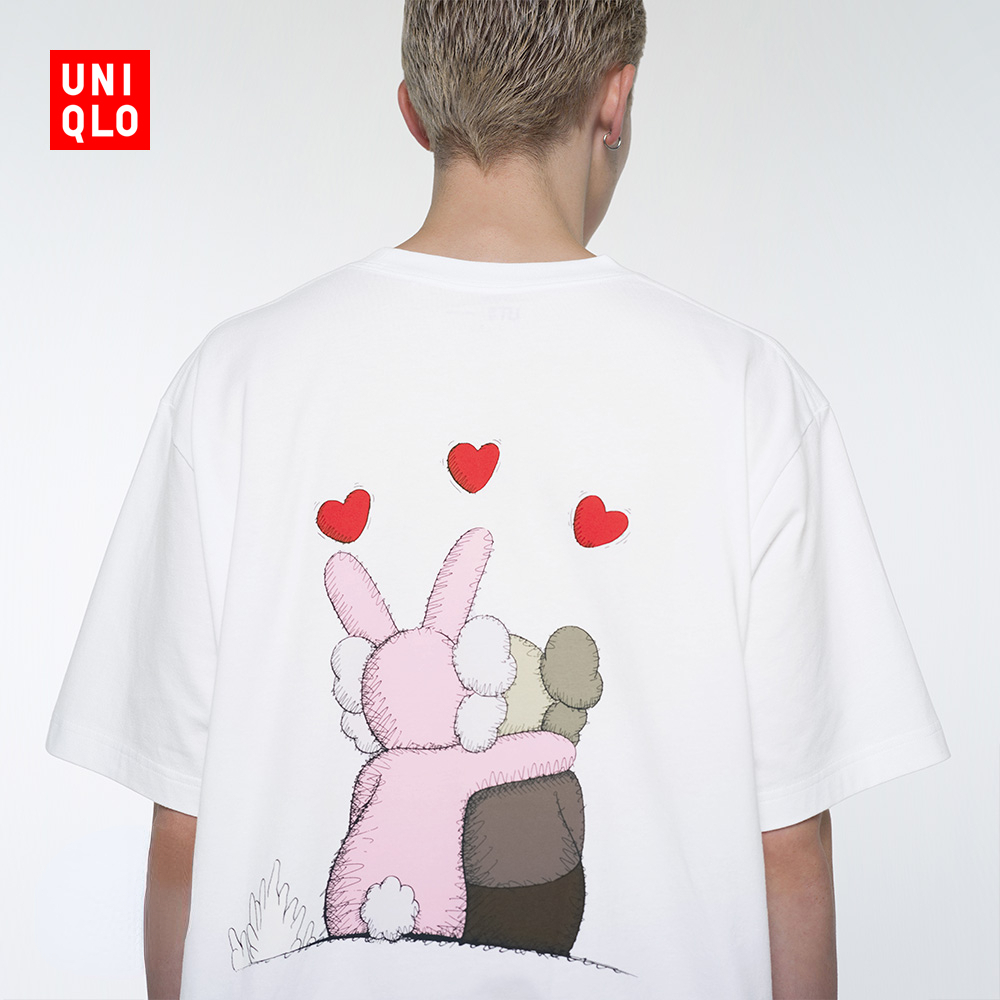 Uniqlo Mens and Womens Parent Child UT KAWS+Warhol เสื้อยืดแขนสั้นพิมพ์ลายคอกลม 476350