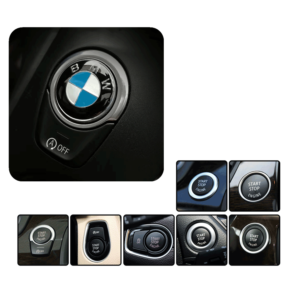 เหมาะสําหรับ BMW One Click Start สติ๊กเกอร์ตกแต่ง 1 Series 3 Series 5 Series X1X3X5 ปุ่มการปรับเปลี่ยนมัลติมีเดียสติกเกอร์ภายในรถยนต์