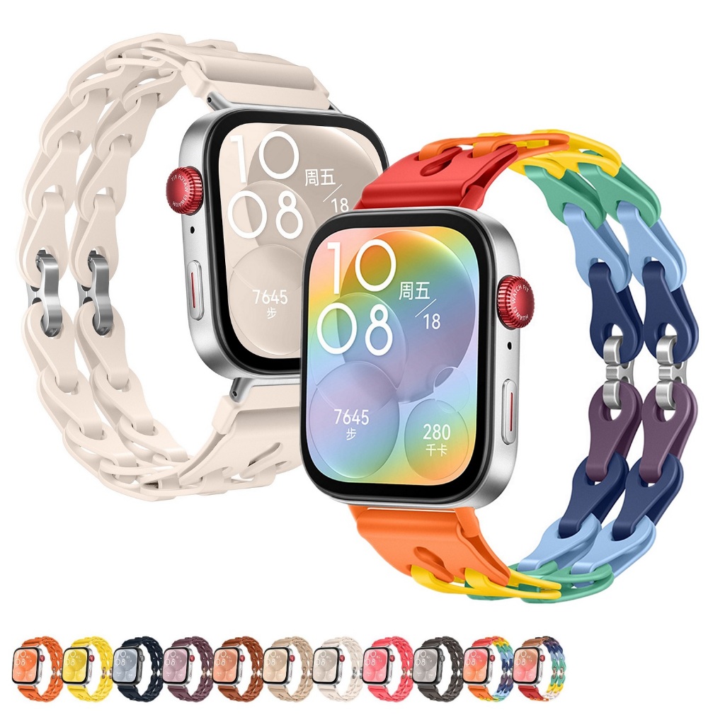 Breathable Chain สาย Huawei Watch Fit 3 Strap Replaceable Huawei watch Fit 4 สาย Watchband Huawei Wa