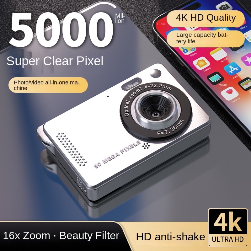 1080พีกล้องดิจิตอล ออโต้โฟกัส กล้อง 2.4 นิ้วจอแสดงผล ไอพีเอส บันทึกวิดีโอด้วย 16 เท่าซูมวัยรุ่นและนักเรียนพร้อมไฟเติม