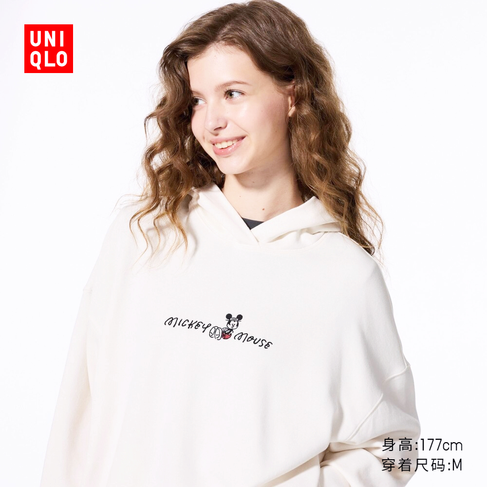 Uniqlo เสื้อฮู้ดแขนยาวผู้หญิง MFA กีฬามิกกี้ 474872