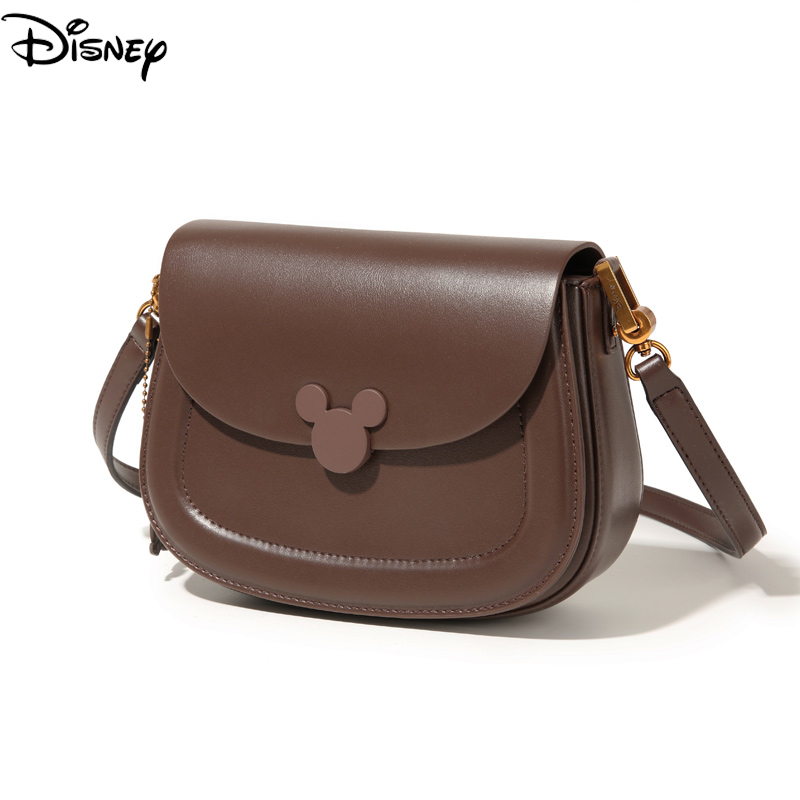 Disney Disney ของแท้อย่างเป็นทางการ Mickey Series สีน้ําตาล All-Match แฟชั่น Retro สไตล์ Messenger กระเป๋า Niche บุคลิกภาพอินเทรนด์หรูหราเหมาะสําหรับธุรกิจช้อปปิ้ง PU หนังสุภาพสตรี
