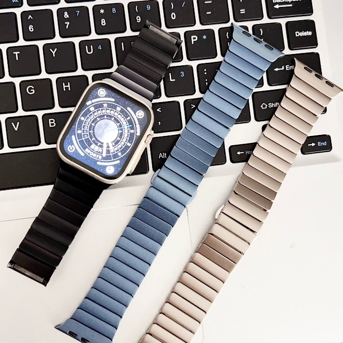 โลหะหรูหราเหล็กสําหรับ AP iWatch Strap Series 10 9 8 7 6 5 4 3 2 1,SE, SE2, Ultra2, Ultra Strap I สายนาฬิกาขนาด 46MM 41 มม.45 มม.49 มม.40 มม.44 มม.สายนาฬิกา