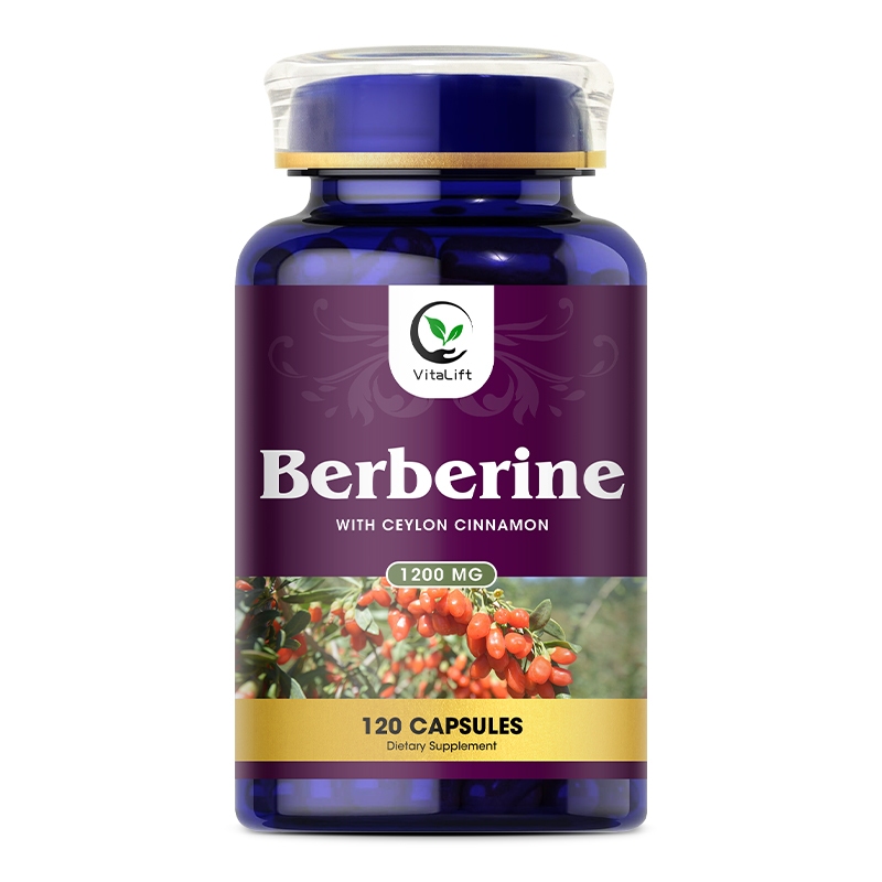 Vitalift Premium Berberine HCL 1200mg Plus Organic Ceylon Cinnamon - รองรับระบบภูมิคุ้มกัน, การจัดการน้ําหนัก - อาหารเสริม Berberine HCI