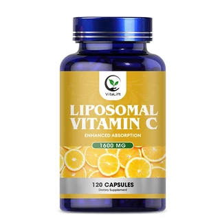 Vitalift Liposomal Vitamin C 1600mg - การดูดซึมสูง, VIT C ละลายไขมัน, อาหารเสริมต้านอนุมูลอิสระ, การซึมผ่านระบบภูมิคุ้มกันและบูสเตอร์คอลลาเจน