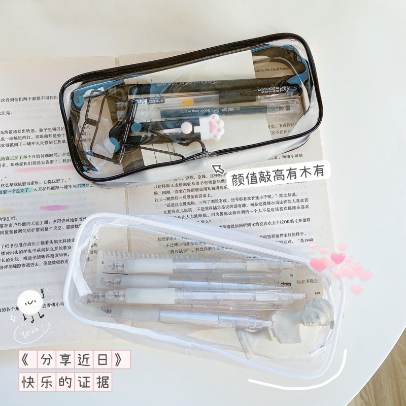 กระเป๋าดินสอ PVC กระเป๋าแบบใส ใบใหญ่ กระเป๋าอเนกประสงค์ใส่เครื่องเขียน