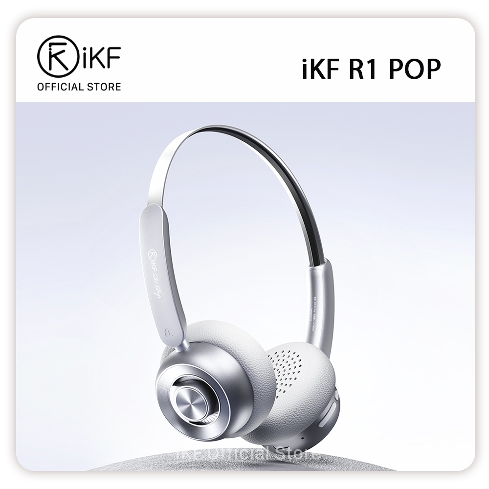Ikf R1-POP ไร้สายบลูทูธ Headpone ของขวัญปีใหม่ Retro โลหะพื้นผิวโหมดความโปร่งใส Multi-point หูฟัง