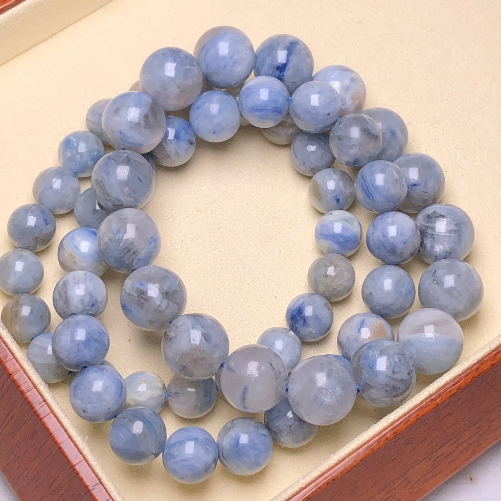 สร้อยข้อมือคริสตัล Kyanite ธรรมชาติ Ethereal Beauty 9/10/12mm