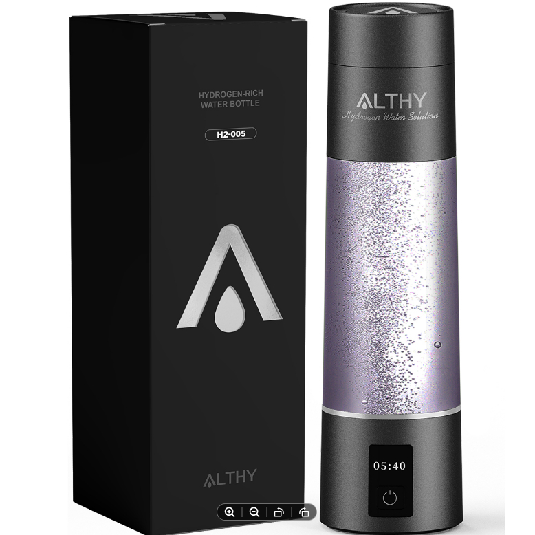 Althy Performance Hydrogen Water Generator ขวด MachineDuPont SPE & PEM Dual Chamber lonizer ถ้วย MAX 5000PPB + จอแสดงผล Time & แบตเตอรี่ + H2 การสูดดม