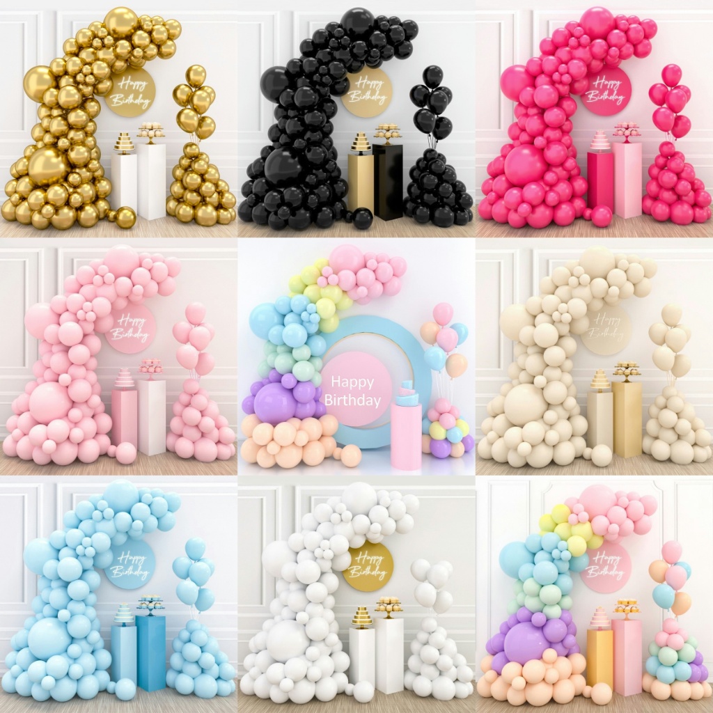 106 ชิ้นสายรุ้งบอลลูน Garland Arch ชุด Macaroon ลูกโป่งยางสําหรับวันเกิด Baby Shower งานแต่งงานครบรอบตกแต่ง