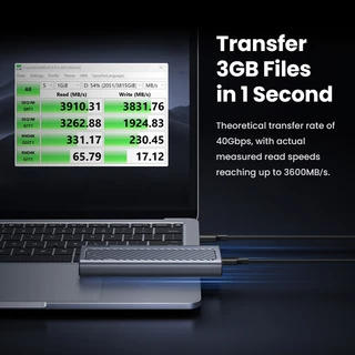UGREEN 40Gbps M.2 NVME SSD Enclosure อะแดปเตอร์คอมพิวเตอร์ USB 4 NVMe protocol M.2 hard disk Enclosure USB4 NVMe Protocol M.2 solid state drive Enclosure