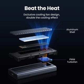 UGREEN 40Gbps M.2 NVME SSD Enclosure อะแดปเตอร์คอมพิวเตอร์ USB 4 NVMe protocol M.2 hard disk Enclosure USB4 NVMe Protocol M.2 solid state drive Enclosure