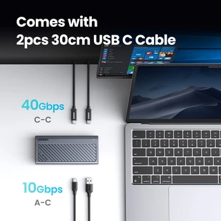 UGREEN 40Gbps M.2 NVME SSD Enclosure อะแดปเตอร์คอมพิวเตอร์ USB 4 NVMe protocol M.2 hard disk Enclosure USB4 NVMe Protocol M.2 solid state drive Enclosure