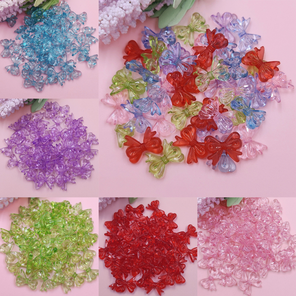 ลูกปัดอะคริลิคใส หลากสี 15*19 มม. สําหรับทําเครื่องประดับ ต่างหู DIY 20/60 ชิ้น
