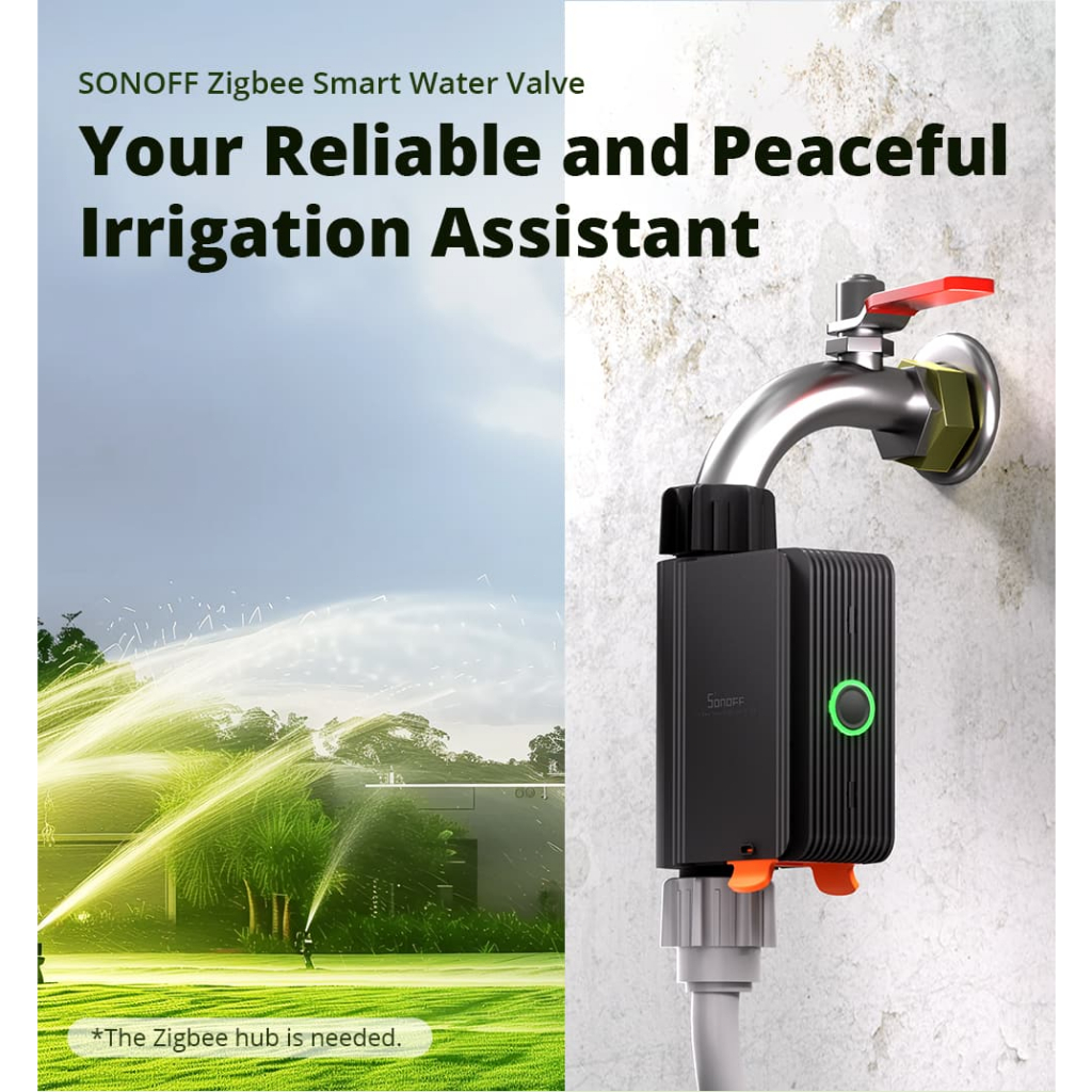 Sonoff SWV Zigbee 3.0 สมาร์ทวาล์วน้ํา IP55 Sprinkler Controller Home Automate ชลประทานจับเวลาน้ําสําหรับ Garden ท่อสนามหญ้ากลางแจ้งรดน้ําใช้งานร่วมกับ Alexa Google