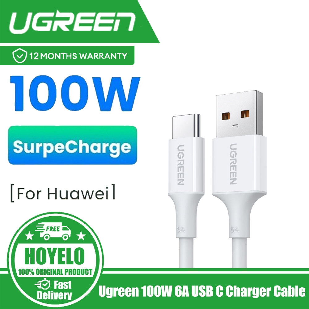 Ugreen 100W 6A สายชาร์จ USB C 66W ชาร์จเร็ว
