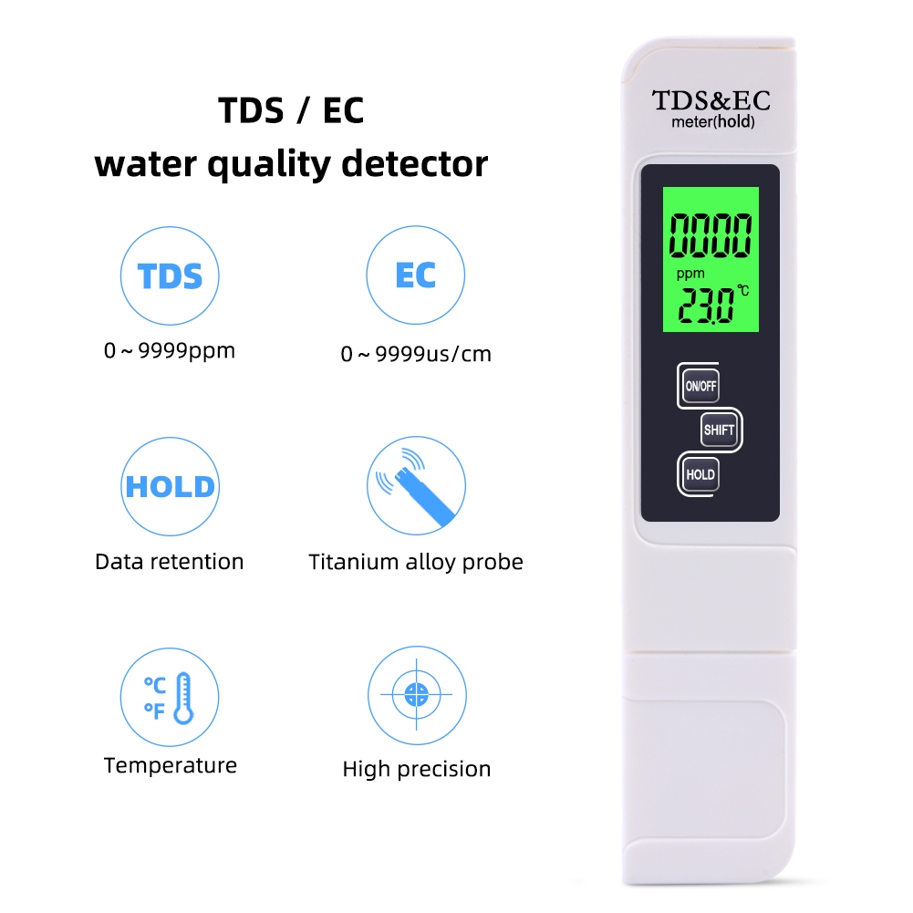 2 in 1 Tds Meter Ec Meter Digital Temp Tds Ec Meter เครื่องมือวัดน้ํา