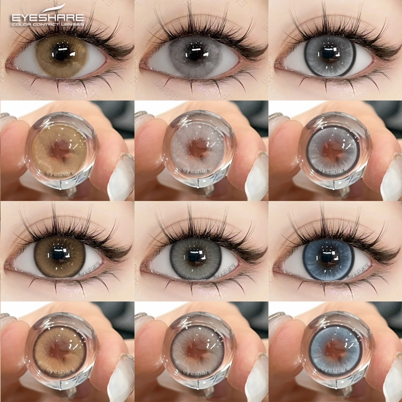 Eyeshare คอนแทคเลนส์ 1 คู่ Aurora Series เลนส์สีน้ําตาลตาธรรมชาติ 14.2 มม. ใช้รายปีคอนแทคเลนส์