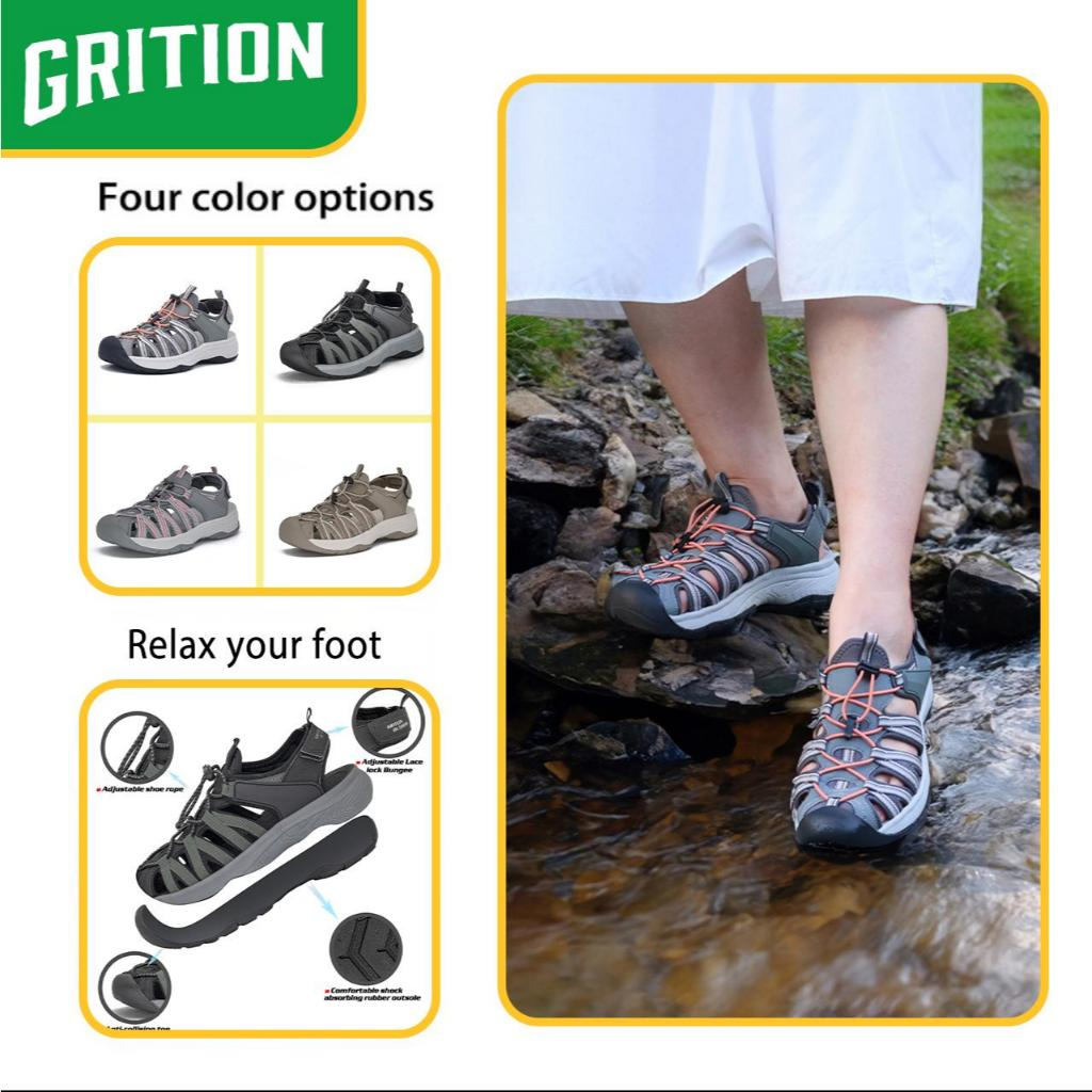 Grition การกัด รองเท้าแตะผู้หญิงสบายระบายอากาศทนทานป้องกันการลื่นที่เรียบง่ายทันสมัย