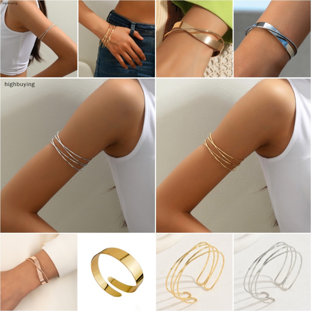 [การซื้อสูง] สร้อยข้อมือข้อมือสีทองหลายชั้นสําหรับผู้หญิงสร้อยข้อมือโลหะสไตล์พังก์การออกแบบที่มินิอินทุกวันสวมใส่พรรคเครื่องประดับหุ้นใหม