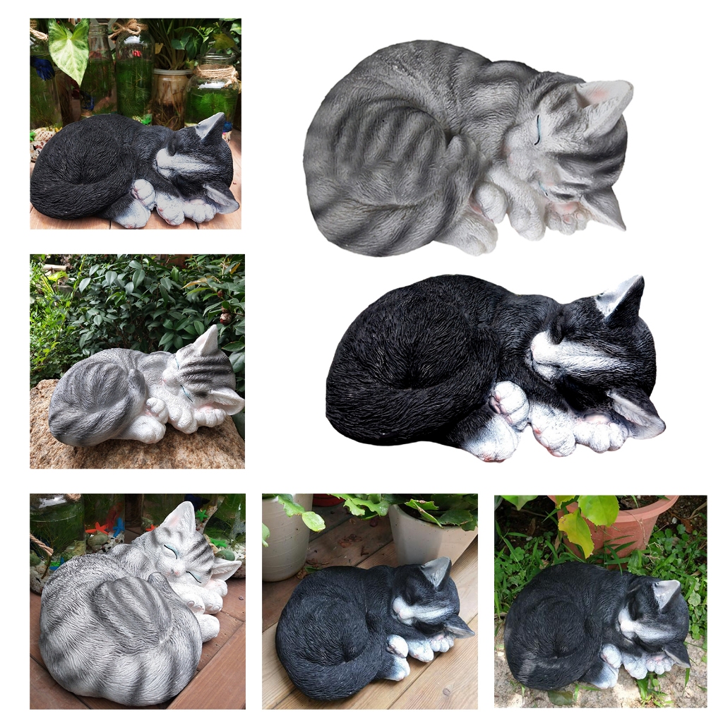 [Whbadguy] รูปปั้นแมวนอนจิ๋วน่ารักสําหรับโต๊ะตั้งโต๊ะ Décor