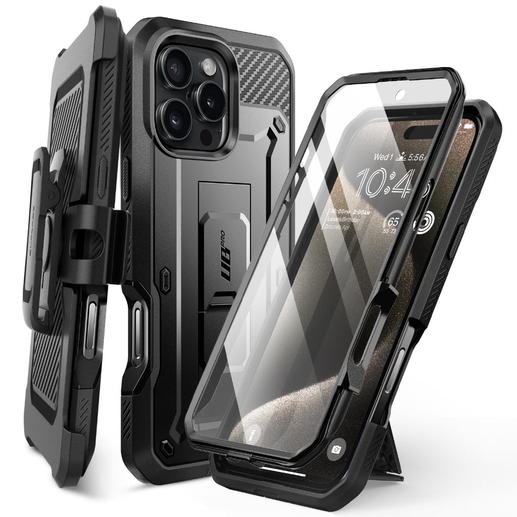 Supcase Unicorn Beetle Pro สําหรับ iPhone 16 Pro Max กรณีป้องกันหน้าจอในตัวคลิปเข็มขัดทหารเกรดป้องกัน Full Body Heavy Duty เคสโทรศัพท์สําหรับ iPhone 16 Pro Max