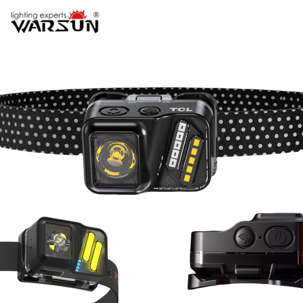 Warsun SN08 ไฟฉายคาดหัว USB แบบชาร์จไฟได้ LED ไฟหน้าไฟฉายกันน้ําแบบพกพาที่สว่างเป็นพิเศษ
