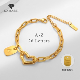 KAMASSI Letter Bracelet for Women Stainless Steel Fashion Accessories Non Tarnish B2088