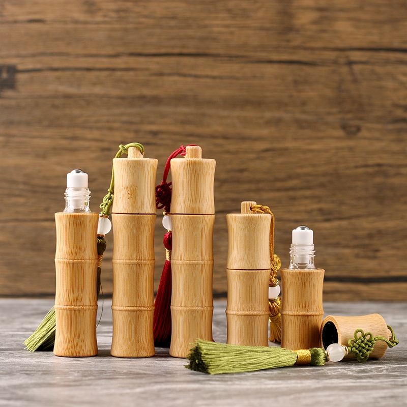 5ml10ml ไม้ไผ่พู่ Roll-On ขวดน้ํามันหอมระเหย Roll-On แยกบรรจุขวดแก้วที่ว่างเปล่า Light-Proof น้ําหอมสามารถ Cus