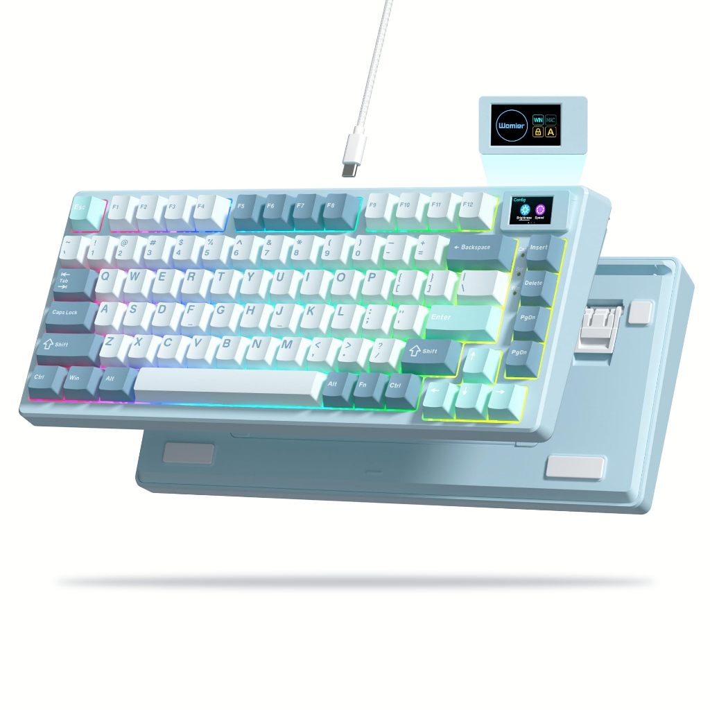 Voier คีย์บอร์ดเกมกล 75% พร้อมจอแสดงผลปะเก็นแบบถอดเปลี่ยนได้ร้อน RGB แป้นพิมพ์แบบกําหนดเองสําหรับ Ma