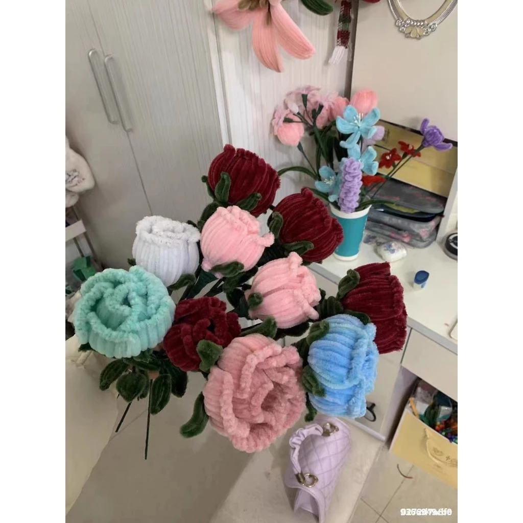(100pcs) สินค้าพร้อมส่ง ลวดกำมะหยี่ DIY แยกสี สร้างสรรค์งานประดิษฐ์ต่างๆ สำหรับงานฝีมือ สีสันสดใส สินค้าขายดี thumbnail 5