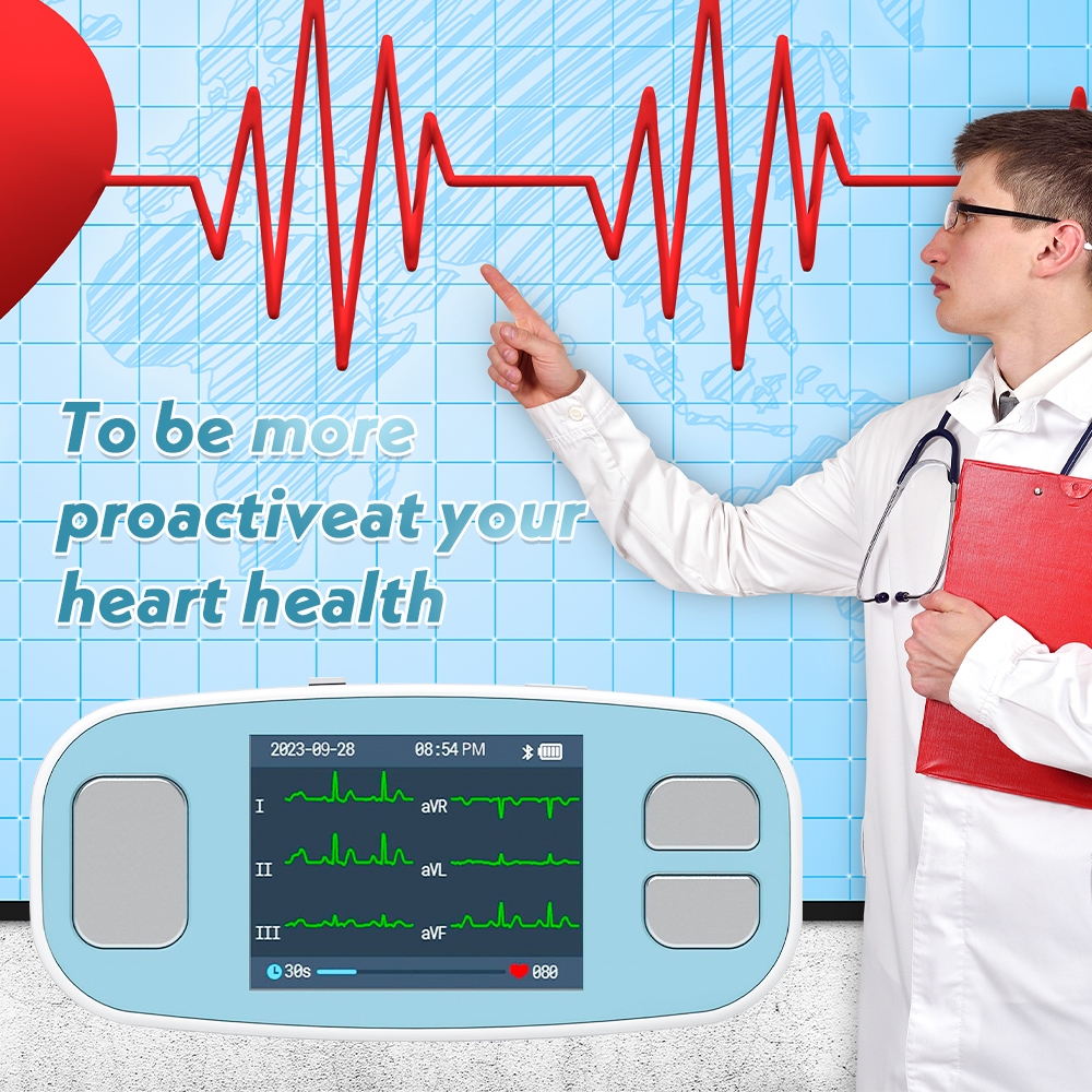 Contec PM20 Digital Portable ECG Monitor 6 Lead EKG Machine Bluetooth Mobile App