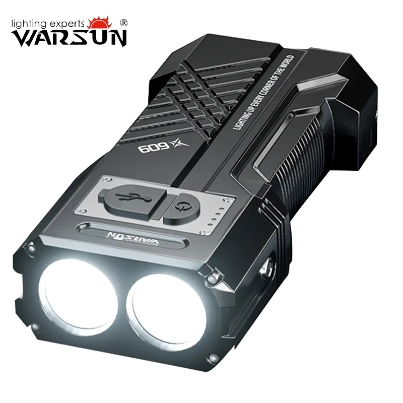 Warsun X609 ไฟฉายแบบชาร์จไฟได้แบบพกพากันน้ําสว่างเป็นพิเศษมือถือไฟไฟฉาย LED