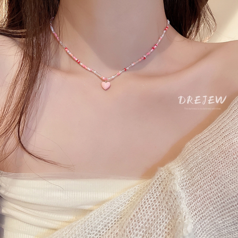 DREJEW ใหม่ สีหวาน ลูกปัด รัก สร้อยคอ หัวใจ ไหปลาร้า โซ่ อารมณ์ สร้อยคอ