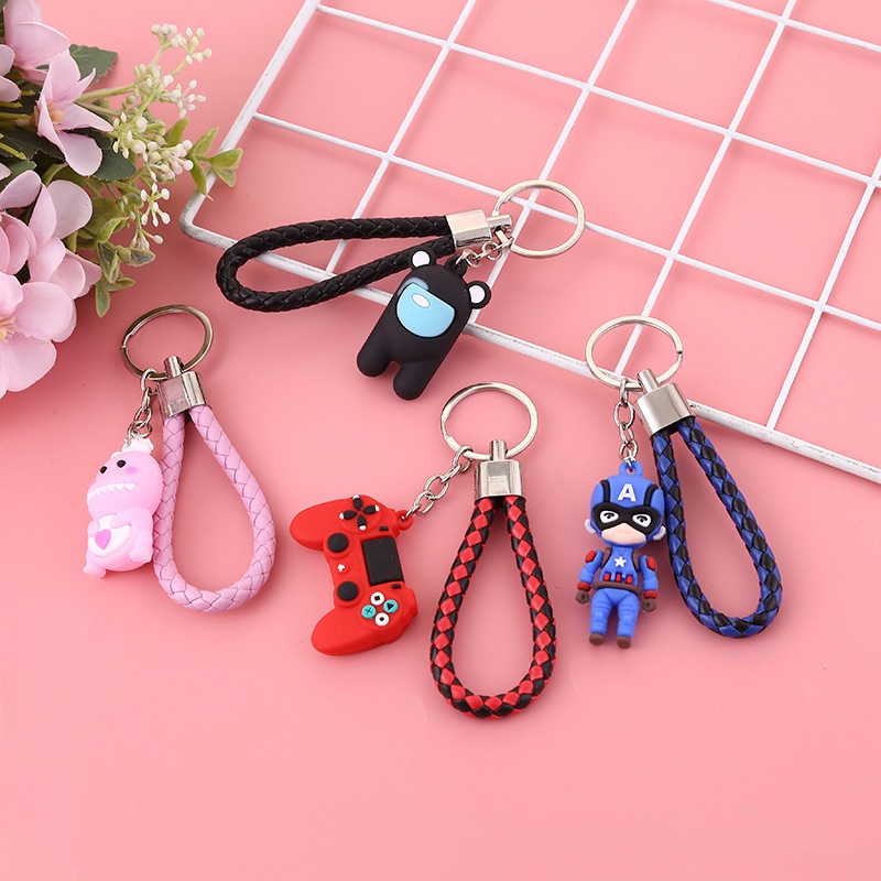 หนัง ปู่ สายพวงกุญแจถักพวงกุญแจจี้พวงกุญแจรถพวงกุญแจอุปกรณ์เสริมกระเป๋าจี้พวงกุญแจ