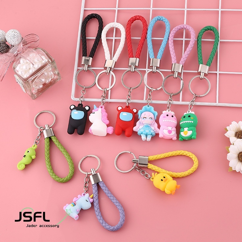 หนัง ปู่ สายพวงกุญแจถักพวงกุญแจจี้พวงกุญแจรถพวงกุญแจอุปกรณ์เสริมกระเป๋าจี้พวงกุญแจ