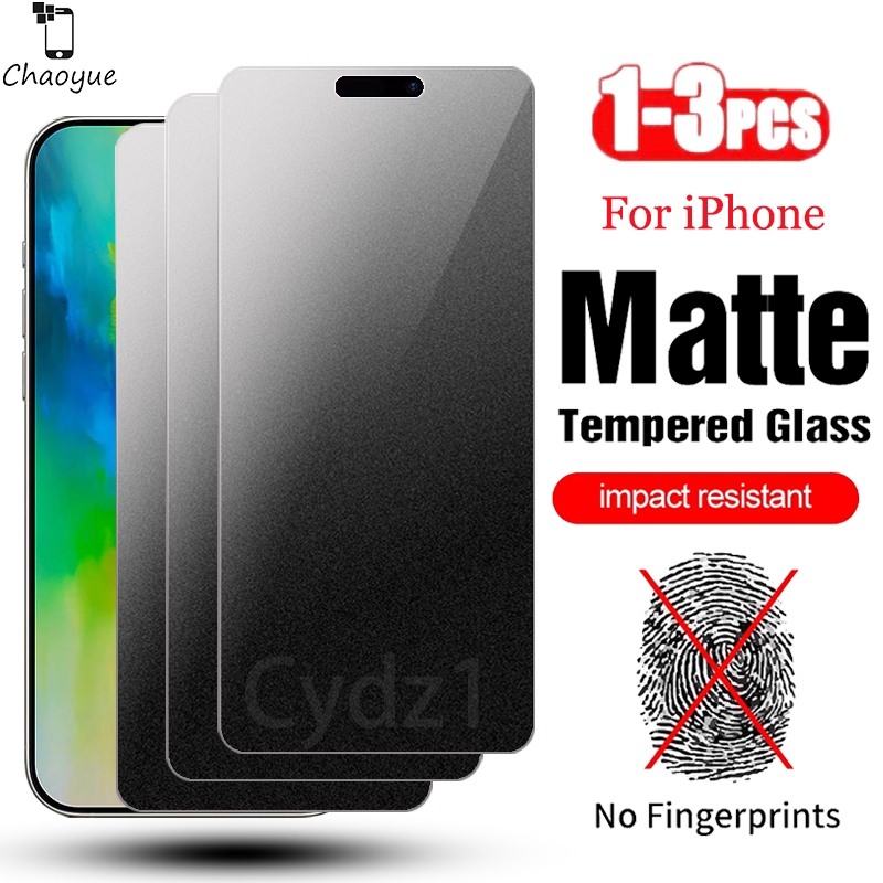 3Pcs ฟิล์มกระจก ด้าน สำหรับ iPhone 16 15 Ultra 14 13 12 11 Pro X Xs Max Xr 7 8 6 6s Plus SE2 SE3 2020 2022 4G 5G 2024