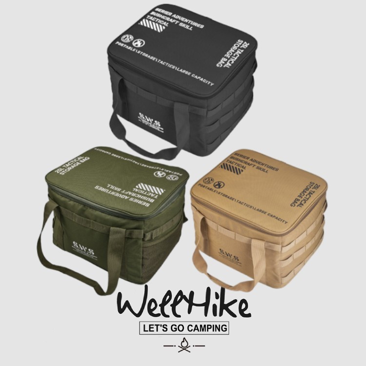 🚚สต็อกพร้อมในกรุงเทพ🚚 กระเป๋าเป้แคมป์ปิ้ง Wellhike ความจุ 25L | กระเป๋าจัดเก็บแบบทาคติคอลหลายฟังก์ชันพร้อมซับในกันน้ำขนาดใหญ่ | เหมาะสำหรับเครื่องมือแคมป์ปิ้งและถังแก๊ส