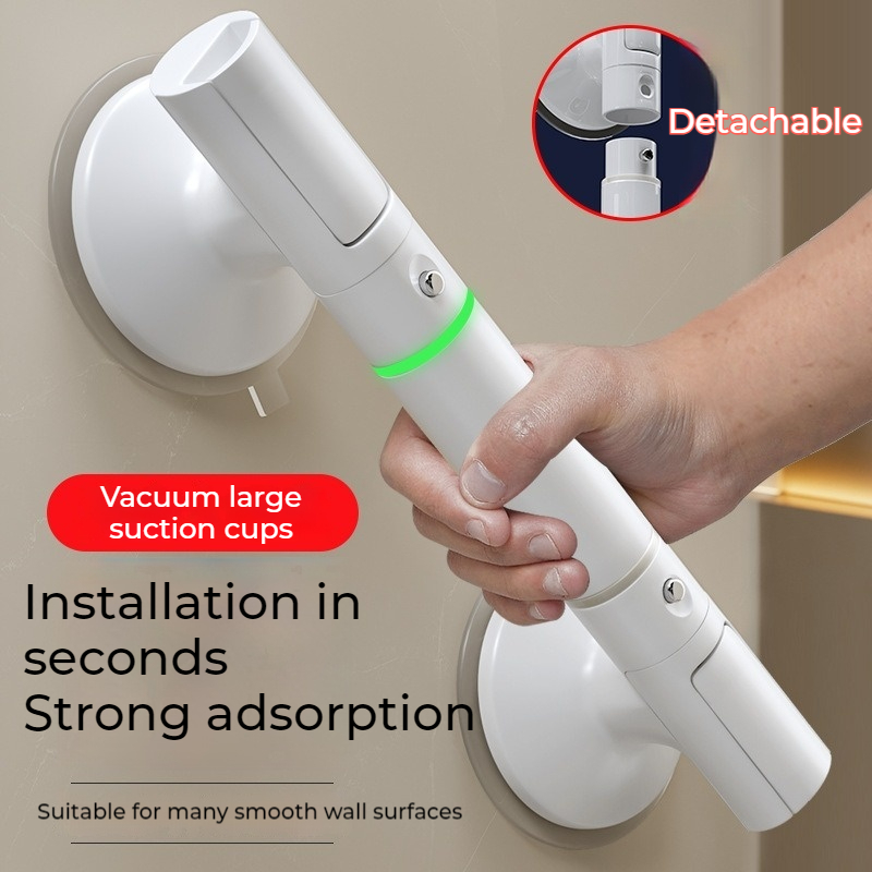 DDhome ราวจับในห้องน้ําราวกั้นมือจับนิรภัยกันลื่นสําหรับโถส้วมผู้สูงอายุที่จับถ้วยดูดแบบไม่เจาะรูสํา