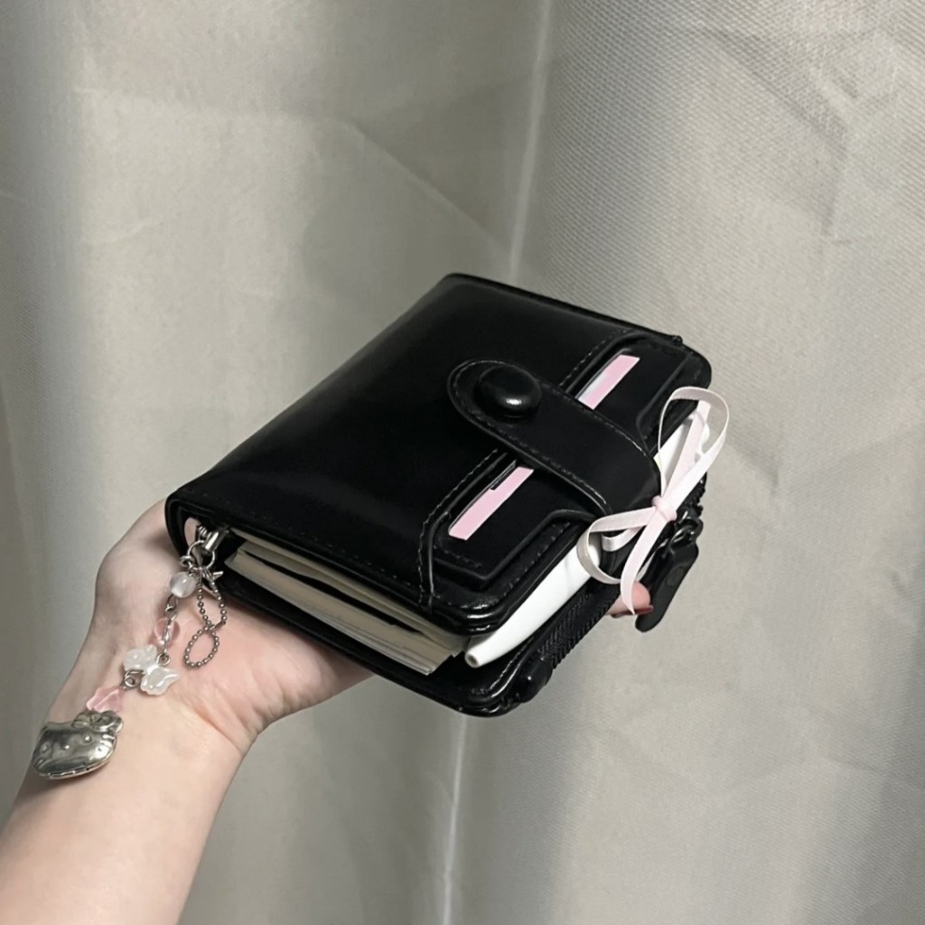 M5 Black Leather Handbook Loose-leaf Notebook Simple ins Portable Pocket Notebook Notebook Notebook