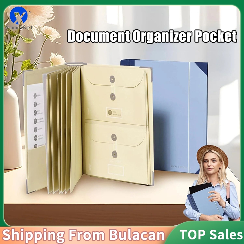 Xpmarket ในกรณี I Go Missing Binder หีบเพลงโฟลเดอร์จัดเก็บ Folio เอกสาร Organizer ขยายแฟ้มโฟลเดอร์กร