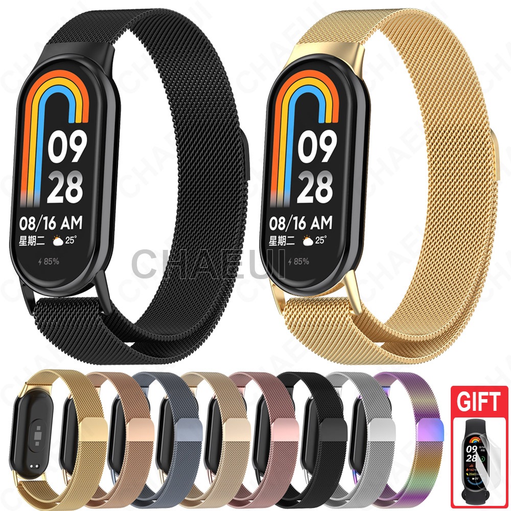 อุปกรณ์เสริมสร้อยข้อมือโลหะสายสแตนเลสสําหรับ Xiaomi Smart Band 10 9 8 / Band 10 Ceramic Edition