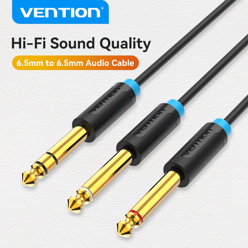 Vention สายสัญญาณเสียง TRS 6.5 มม. ชายเป็นคู่ 6.5 มม. สายสัญญาณเสียงชายสําหรับลําโพง