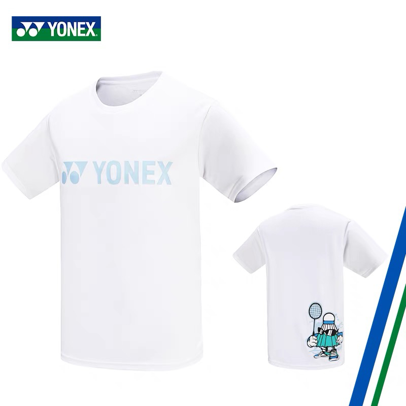 เสื้อยืด โยเน็กซ์ 2024 เด็กใหม่แบดมินตันเสื้อยืดแห้งเร็วแขนสั้นปิงปองแบดมินตันสวมเทนนิส สูงสุด