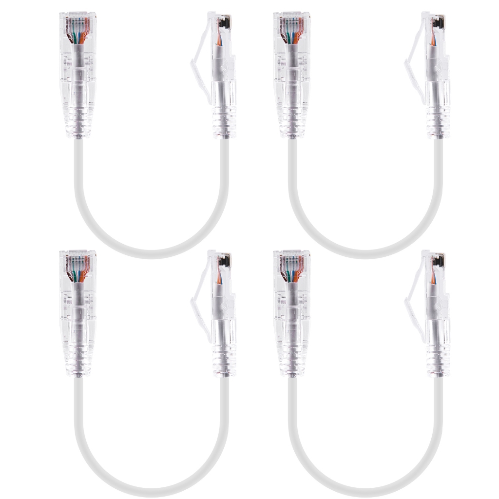 สายอีเธอร์เน็ต Cat6A แบบสั้น 4 แพ็ค 0.2m